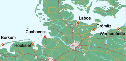 DGzRS Stationen der 27,5m Klasse